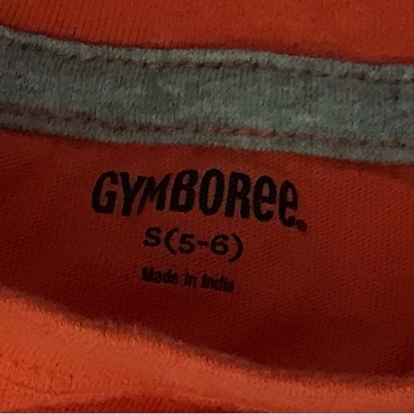 Gymboree Boys Small (5-6) Set Two Tee Shirts. Gray Pizza/Orange Nautical Knots - Picture 4 of 4